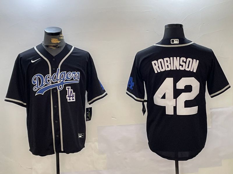 Men Los Angeles Dodgers #42 Robinson Black Game 2024 Nike MLB Jersey style 11207->los angeles dodgers->MLB Jersey